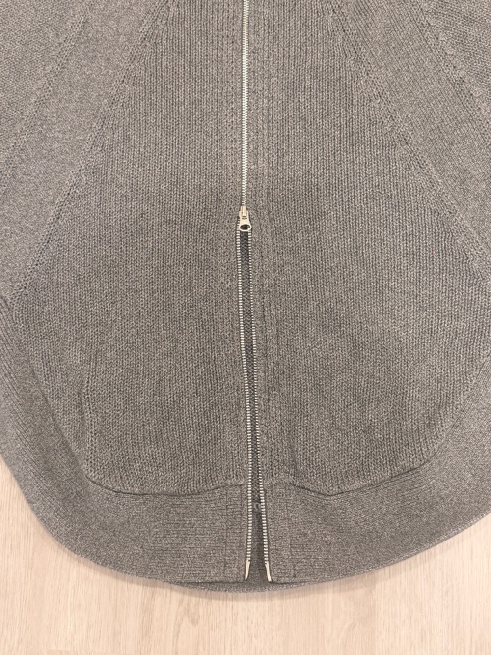 Cotton by Autumn Cashmere 100% Cotton Zip Up Poncho Sweater Charcoal Grey Small - Picture 7 of 13
